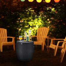 9.5 Gallon 4-In-1 Patio Rattan Cool Bar Side Table Cocktail Table Black - màu đen - Xem 4