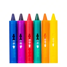1 Set Of 6 Mixed Color Plastic Crayons, Washable And Erasable Multi-Functional Crayons, Suitable For Drawing