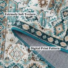 Vintage-Teppich, Flächenteppich, rutschfest, fusselfrei, für den Innenbereich, niedriger Flor, dünner Teppich für Eingangsbereich, Schlafzimmer, Wohnzimmer, Heimdekoration