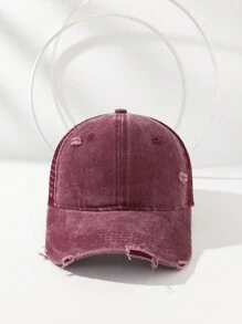 1 Stück einfarbige, abgenutzte, perforierte, gewaschene Baseballkappe, geeignet für Frühling & Sommer, atmungsaktiv, mit UV-Schutz