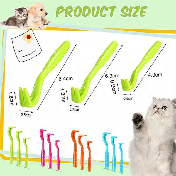3Sets Flea Remover Hook Tick Remover Tweezer Tick Pull Pet Cat Dog Tick Clamp Accessories Pet Mite Flea Extractor Dog
