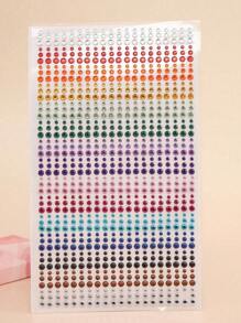 900pcs/Sheet Colorful Eyes Makeup Diamond Decoration Stickers Holiday Party Masquerade Short Video DIY Makeup Accessories Concert Bar Shiny Face Tattoo Costume Stickers - Multicolor - View 4