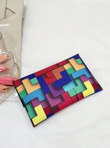 Dedoo New Fashion Colorful Pattern + Anti-Theft Lock Design Envelope Handbag, Suitable For Daily Shopping, Storing Phone, Coins, Cards And Other Items - Multicolor - View 5