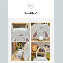 定制新款可爱兔子斜挎包女甜美欧美风大容量便携手提包大学生班级单肩包 - 彩色 - 查看 6