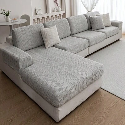 1 件波西米亚复古风格沙发垫套弹力套全包通用套布垫套帽四季通用组合，适用于客厅沙发保护 L 型沙发和 1、2、3、4 人座沙发
