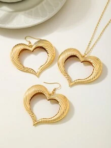 镀金首饰套装、项链和耳环，女士礼物