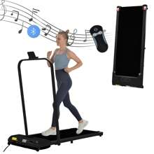 Premium 2-In-1 Folding Treadmill: Walk Or Run, Phone Holder & Remote For Home Use - Black - View 1