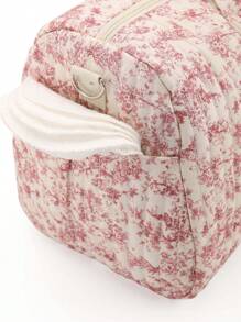 Large Vintage Pink Boston Bag, Suitable For Holding Various Travel Items, Essential For Trips Toiletry Bag Wash Bag Toiletry Travel Bag Makeup Storage Beach Beach Bag Vacation Holiday Essentials School Supplies Travel Essentials Ladies For College Dorm Bathroom Bag For School School Accessories School Stuff - Multicolor - View 8