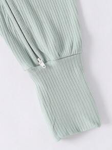 Conjunto de 2 piezas de pelele de bebé niña de fibra de bambú con costillas gruesas y cremallera, suave, transpirable, amigable con la piel, alta elasticidad, conjunto de 2 piezas de costillas gruesas en unicolor, pelele casual de manga corta con cubierta de pie convertible