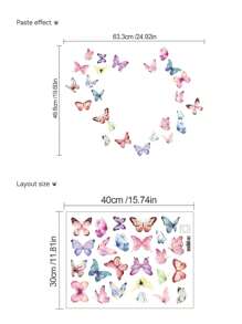 卡通蝴蝶墙贴，彩色蝴蝶贴纸，卡通客厅卧室儿童房幼儿园装饰贴纸，适合儿童房装饰