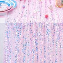 1 pezzo Runner da tavolo per festa della sirena, runner da tavolo con paillettes olografiche da sirena, adatto per feste in acqua, decorazioni per feste di compleanno, forniture per feste da sirena, regalo per compleanni