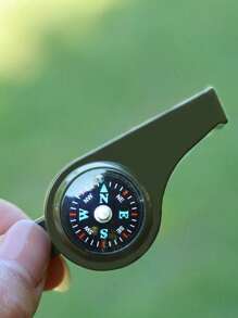 1pc/2pcs/4pcs Outdoor Survival Whistle With Compass & Thermometer 3-In-1, Emergency Whistle For Referee, Sports