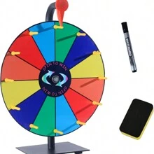 seashpea 1 件旋转奖品轮桌面 - 12 英寸旋转轮，带重型底座，奖品旋转轮，带标记和擦除功能的奖品轮，适用于狂欢节派对酒吧财富游戏
