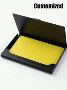 1 Pc Personalized Wallet-Style Business Card Holder, Customizable With Name And Job Title, Portable Metal Card Case, Business Card Holder Metal Business Card Case Pocket Simple Credit Card Holder Card Box,Business Card Aluminum Alloy Stand - Multicolor - View 5