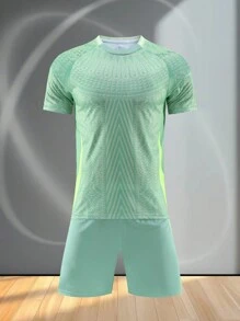 墨西哥风格足球训练服。可定制徽标、数字和文字内容。可定制数字、名称、徽标以及任何需要印在服装上的图案，打造运动跑步套装。适用于男童/女童、男女篮球和足球国家队、世界杯足球俱乐部、高品质运动服、专业运动装备、户外运动夹克、紧身衫、Polo衫等。 - 綠色 - 查看 4