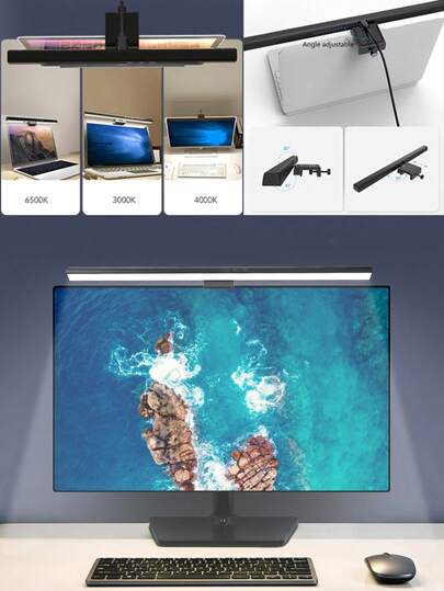 LED 显示灯带 三种色温模式可调节亮度 由 USB 供电 LED 显示灯带适用于办公室、家庭和游戏