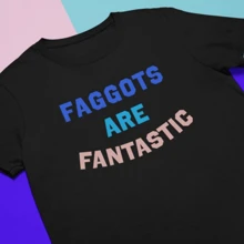 Faggots Are Fantastic Vintage Political March Lgbtq Pride Stonewall Riot Gay Queer Resist Unisex T S - 黑色 - 查看 1