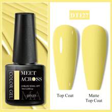 MEET ACROSS 7ml Macaroon Candy Color Gel Nail Polish, Spring/Summer Nail Art, Semi-Permanent Removable UV/LED Nail Gel, Nail Care, DIY Nail Salon, Women Gift Nails - Yellow - View 5