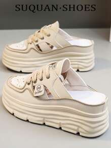 1 双女士时尚厚底包头拖鞋，2025 年新款夏季旅行必备，外观优雅时尚