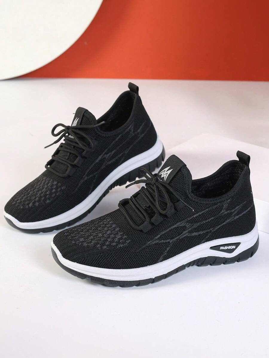 Zapatos deportivos cómodos para mujer, con cordones, parte superior de malla transpirable, zapatillas de running, suela blanda para uso casual