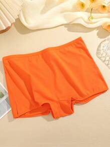 女士纯色简约修身短裤，休闲日常穿着