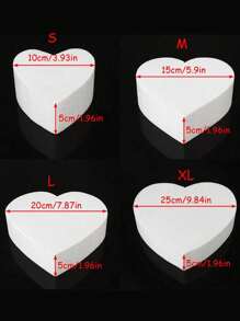 1 pieza de Dummies de pastel de espuma, modelos falsos con forma de corazón de poliestireno para práctica de decoración de pasteles para el Día de San Valentín y exhibición de bodas - Multicolor - Ver 4