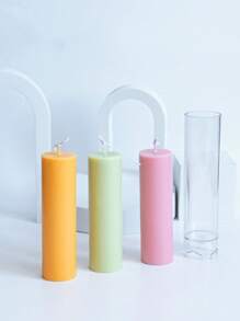 Juego de molde de plástico cilíndrico redondo de 15 cm de largo (5,91 pulgadas) para hacer velas de aromaterapia DIY, decoración del hogar, artesanía y regalos de boda - transparente - Ver 7