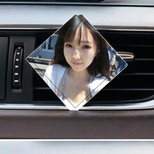 定制 DIY 您的照片/徽标汽车装饰通风口香水，亚克力照片/图像香水架