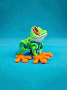 1pc 3D Printed Magnetic Frog Decorative Statue, Movable Joints, Desktop Or Refrigerator Decor - Multicolor - View 6