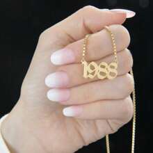 Collar con números góticos - Collar con fecha personalizada - Collar con año de nacimiento - Collar personalizado • Collar con año personalizado • Gótico personalizado - Multicolor - Ver 8