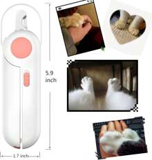 Dog Lover And Dog Mom Love & Cat Lover And Cat Mom Love Cat/Dog Lover Gift And Dog/Cat Mom Love Pets Nail Clippers And Trimmers,With LED Lighting Safety Guard To Over Cutting, Nail File-Suitable For Small Dog Lover And Dog Mom Loves And Cat Lover And Cat Mom Loves(Pink)