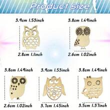 Gufo in legno grezzo in miniatura, accessori per pittura, gioco fai-da-te per colorare, può essere utilizzato per decorare la casa, la camera da letto, regali di compleanno - Colore del legno - Visualizzare 2