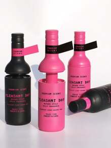 1PC Novel Design Wine Bottle Shape Flameless Long-Lasting Aroma Diffuser With Sweet Fruity, Floral, Lemon, Blackberry Strawberry, Orange, Rose Signature Scent Fragrance Gel, Romantic Relieve Stress Anxiety Keep Fresh & Pleasant Air For Office, Car Travel, Home, Bedroom, Sitting Room, Living Room, Bathroom, Kitchen And Aromatherapy