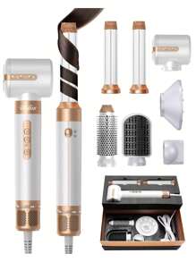 UKLISS Multifunctional Air Styling 7 In 1 Upgraded Hair Care Set, The King Of Cost-Effectiveness, Using 110,000 High-Speed Hair Dryer Brush (Black Technology To Prevent Frizz), Fluffy Barrel Comb, Curling Comb, Straightening Brush, Automatic Air Curling Iron, Blow-Drying Styling Hair Care All-In-One Machine, One Machine Is Equivalent To Seven Machines, No Need To Worry About Tediousness, Easily Create A Variety Of Styles, Valentine's Gift - 美規A型插(110-127V) - 查看 2