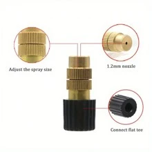 1 pieza Boquilla de pulverización de agua con temporizador, boquilla pulverizadora de neblina de uso doméstico, suministros para eliminar el polvo con nebulizador para plantas de jardinería - Negro - Ver 7
