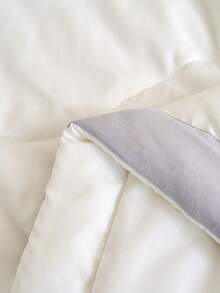 1 chiếc chăn bông bằng vải polyester màu trắng tinh khiết, đã qua xử lý giặt, có thể giặt máy, được may thủ công, nhẹ. - trắng - Xem 11