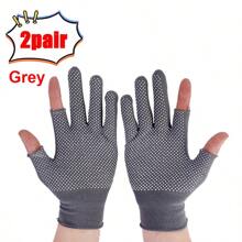 2 pares de guantes finos de primavera para ciclismo al aire libre, protección solar para hombres y mujeres, anti-ultravioleta, conducción, pantalla táctil, media-dedo, para pesca y trabajo