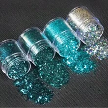 4罐/套 4色 大颗粒全息闪粉，适用于树脂、工艺美术等，美人鱼嘉年华、万圣节、圣帕特里克节妆容闪粉，可用于身体、指甲、面部、头发、眼影、唇彩等。 - 彩色 - 查看 26