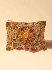 Interest Pattern Double Sided Printed Diamond Cosmetic Bag Multifunctional Carry-On Bag - Portable Toiletries Zipper Storage Bag Suitable For Girls Ladies Cosmetics And Travel Necessities Zipper Cosmetic Bag