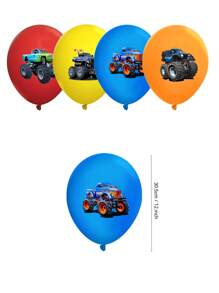 10/20 قطعة من بالونات حفل شاحنات الوحش مقاس 12 بوصة ،سباقات السيارات موضوع عيد ميلاد، مستلزمات الحفلة، ديكور المنزل لجميع الأعمار