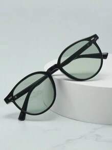 1 buah Kacamata Fashion Minimalis Bingkai Mata Kucing Retro Unisex, Aksesori Harian Serbaguna - film hijau bingkai hitam - View 3