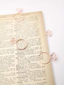 20PCS Diamond Ring Shape Paperclips With Clear Case, Rose Gold/Gold, Notepad Holder Fun Office Supplies College Gifts Wedding Decoration