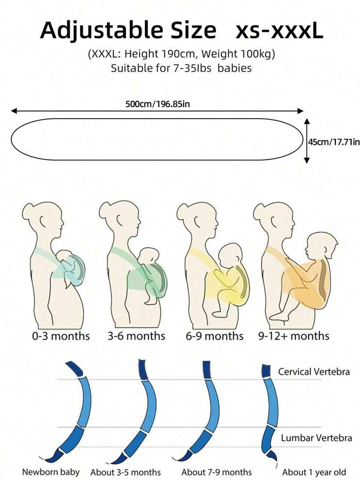 Canguru para Bebês Multifuncional, Envoltório Ajustável Frontal para Recém-nascidos e Crianças Pequenas, Portátil e Leve, Adequado para Todas as Estações - Cor café - Ver 2
