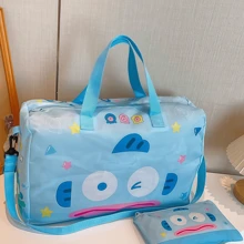 Sanrio Borsa da viaggio all'aperto stile carino e conveniente, borsa a mano con motivo Kuromi, può essere fissata al retro della valigia, adatta per la scuola
