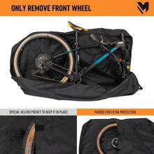 Luxury Bike Cover, Fits Road & Gravel Bikes, Mountainbikes 26-29 Inch, XXL Bike Bag For Travel & Transport, Only Remove The Front Wheel, Heavy Duty Bicycle Cover With Premium 1680D Nylon - Black - View 2