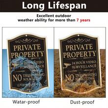 BlazeVideo Large Private Property No Trespassing Sign, 2-Pack 12" X 18" No Soliciting 24 Hour Video Surveillance Yard Signs, Reflective Rust Free Aluminum, Fade Resistant, UV Protected & Waterproof