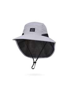 1pc Men's Summer Wide Brim Sun Hat, Outdoor Fishing Hiking Breathable UV Protection Cap