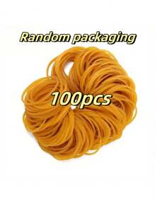 High-Elasticity Yellow Rubber Bands - 100/300 Piece, 38Mm Diameter, Natural Rubber For Office, School, And Home Back To School