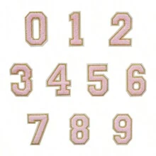 3/10/20pcs 3.2inch Chenille Number 0-9 Embroidered Iron-On/Sew-On Patch Apparel Accessories, Suitable For Clothes, Jackets, Hats, Books, Backpacks - DIY Embroidered Patch Supplies