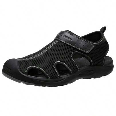 Men's Mesh Hiking Sandals Closed-Toe Beach Sandal For Athletic Outdoor Summer Waterproof